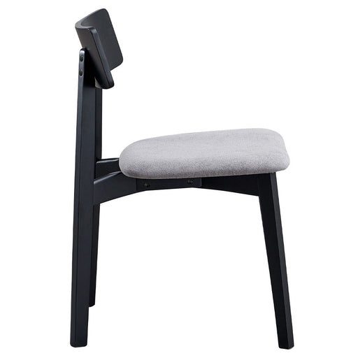 Real - Side Chair (Set of 2) - Gray Linen & Black - R&R Furniture Gallery (Fountain Valley, CA)