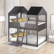 Bunk Bed With Roof, Window, Guardrail, Ladder - R&R Furniture Gallery (Fountain Valley, CA)