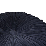 Simpli-Home Renee handcrafted round accent pouf with textured fabric, versatile seating or decor for living spaces.
