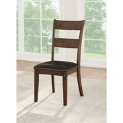 Nabirye - Side Chair (Set of 2) - Esspresso Synthetic Leather & Dark Oak - R&R Furniture Gallery (Fountain Valley, CA)