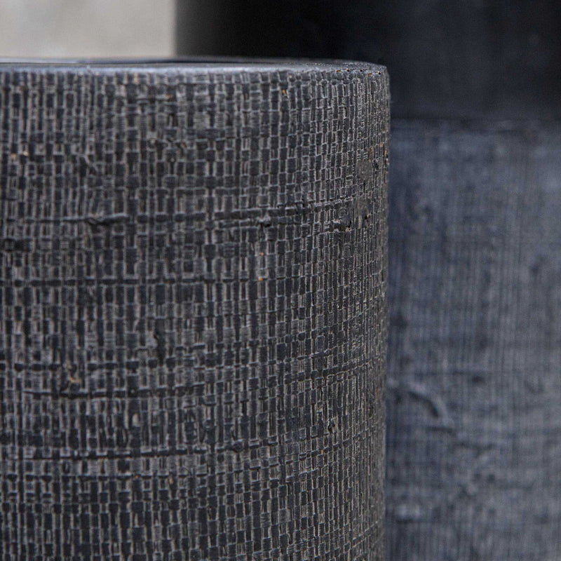Woven - Shadow Vases (Set of 2) - Black