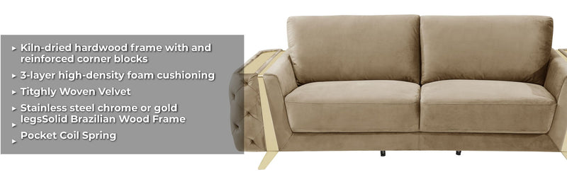 1051 - Contemporary Velvet Set - R&R Furniture Gallery (Fountain Valley, CA)