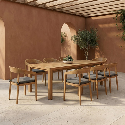 Sintra - Outdoor Grey Olefin + Eucalyptus Dining Chair — view 2