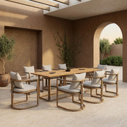 Malta - Outdoor Light Grey + Teak Dining Set — view 4