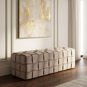 Rousey - Modern Taupe Fabric Bench — view 4