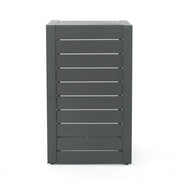 Aluminum outdoor C-shaped side table with a sleek design, perfect for patio use, by Noble House.