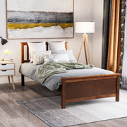 DreamHaus platform bed with headboard, footboard, and wood slat support in a modern bedroom setting.