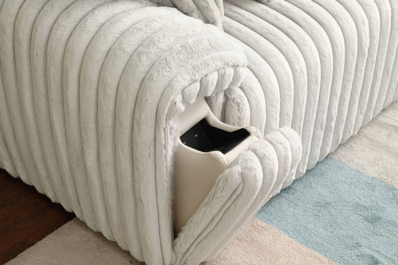 Jaya - Power Motion Sofa With Sleeper & USB Port - Light Gray