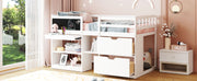 Low Loft Bed With Rolling Desk, Shelf And Drawers - R&R Furniture Gallery (Fountain Valley, CA)