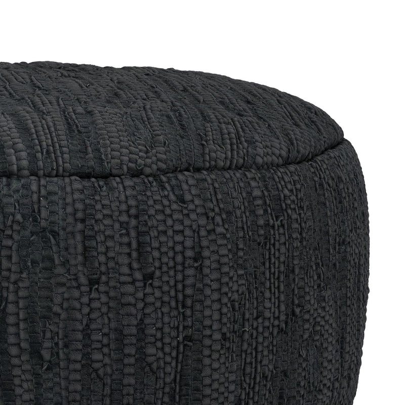 Fredrik - Round Pouf - Black - R&R Furniture Gallery (Fountain Valley, CA)