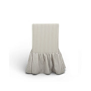 Gertrude striped linen side dining chair by TOV Furniture with wooden legs and modern striped fabric upholstery.