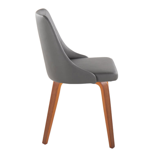 Set of two Lumi Source Marche contemporary dining chairs with sleek design and wooden legs, ideal for modern dining spaces.