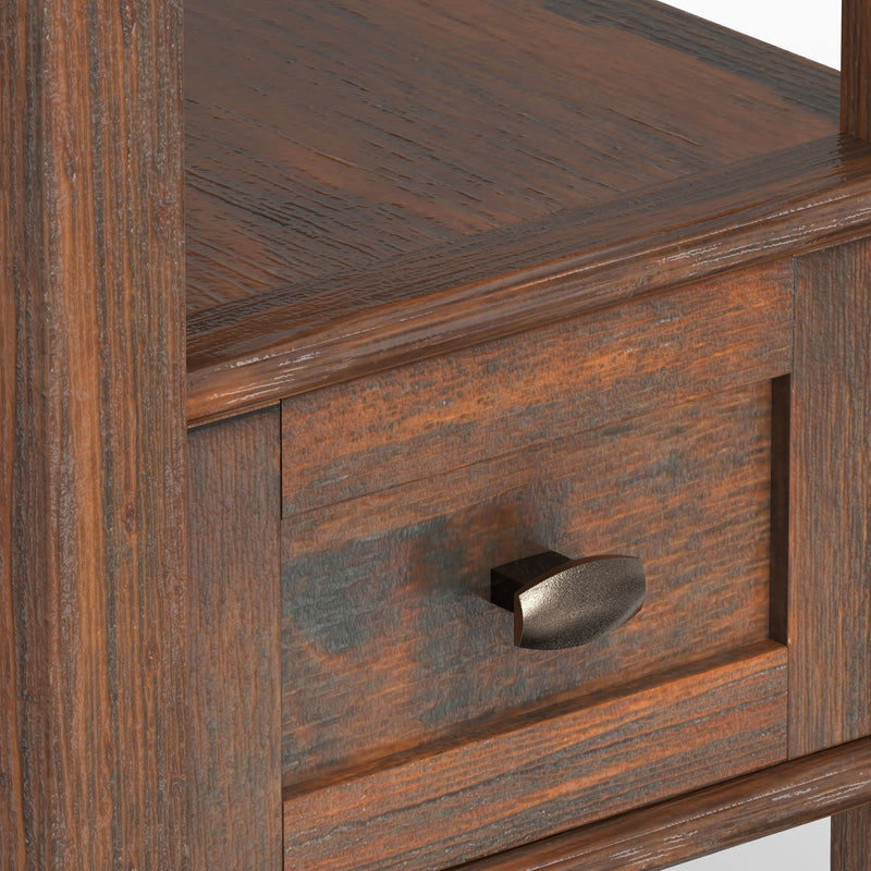 Warm Shaker - Narrow Side Table - Distressed Charcoal Brown - R&R Furniture Gallery (Fountain Valley, CA)