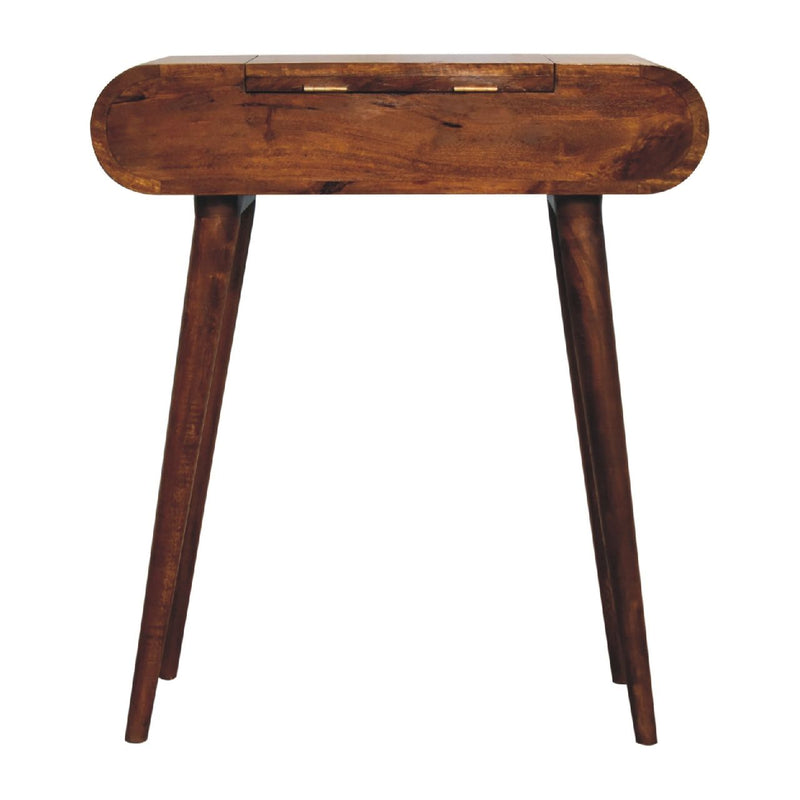 Mini Round Fold Vanity - Chestnut - R&R Furniture Gallery (Fountain Valley, CA)