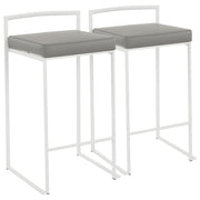 Lumi Source Fuji Simple Elegance contemporary stackable counter stool with sleek design and wooden legs.