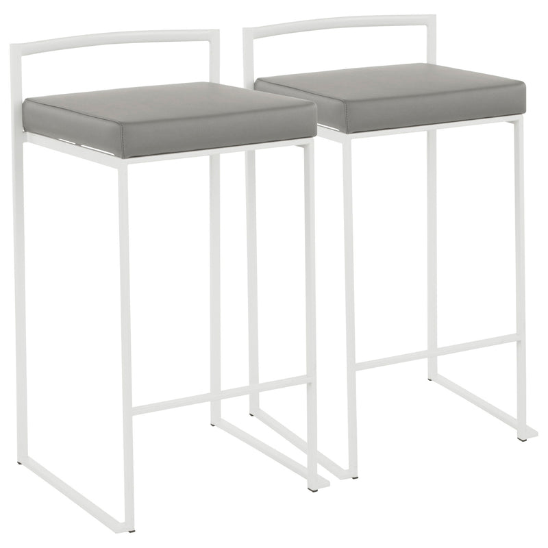 Lumi Source Fuji Simple Elegance contemporary stackable counter stool with sleek design and wooden legs.