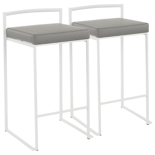 Lumi Source Fuji Simple Elegance contemporary stackable counter stool with sleek design and wooden legs.