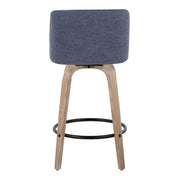 Toriano - Contemporary Fixed-Height Counter Stool & Swivel With Round Footrest (Set of 2) - R&R Furniture Gallery (Fountain Valley, CA)