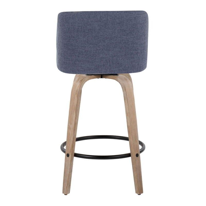 Toriano - Contemporary Fixed-Height Counter Stool & Swivel With Round Footrest (Set of 2) - R&R Furniture Gallery (Fountain Valley, CA)