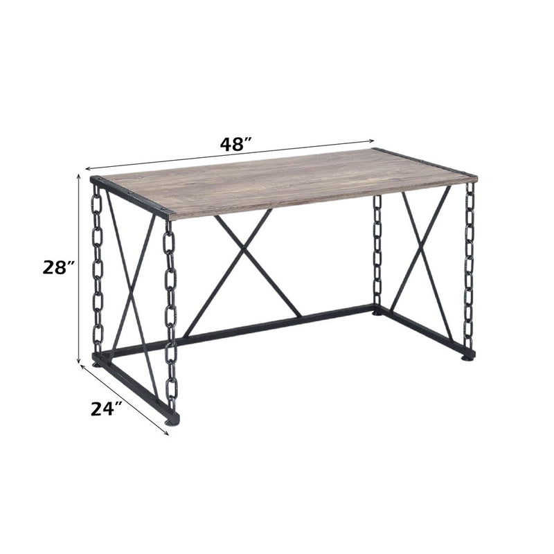 Jodie - Console Table (Same 92248) - Rustic Oak & Antique Black - R&R Furniture Gallery (Fountain Valley, CA)
