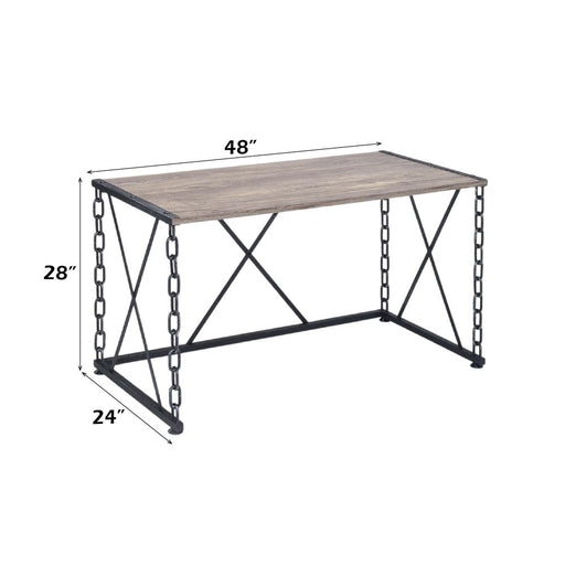 Jodie - Console Table (Same 92248) - Rustic Oak & Antique Black - R&R Furniture Gallery (Fountain Valley, CA)