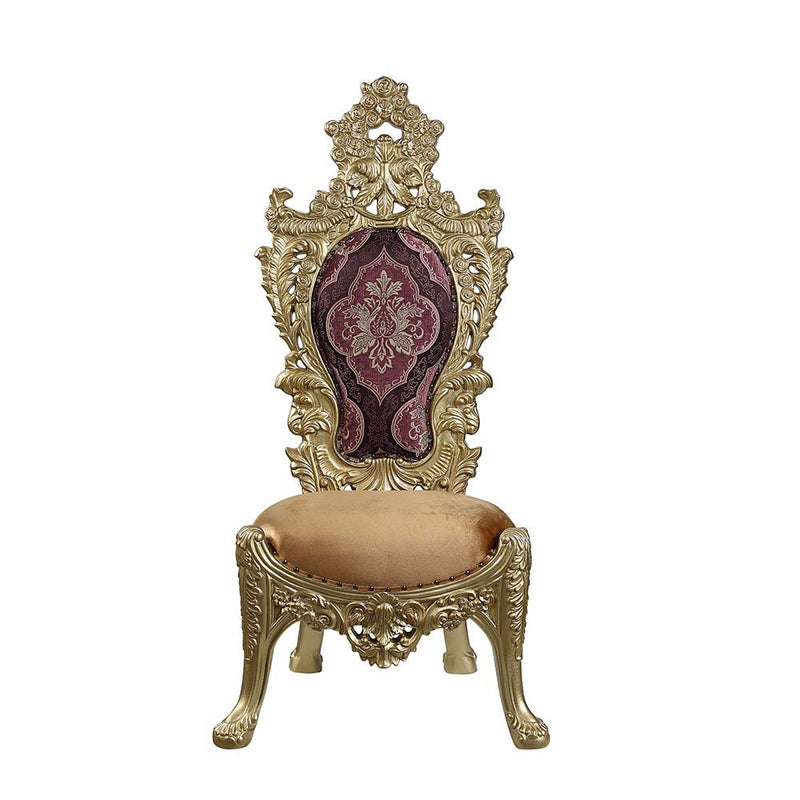 Bernadette - Side Chair (Set of 2) - Pattern Fabric & Gold - R&R Furniture Gallery (Fountain Valley, CA)