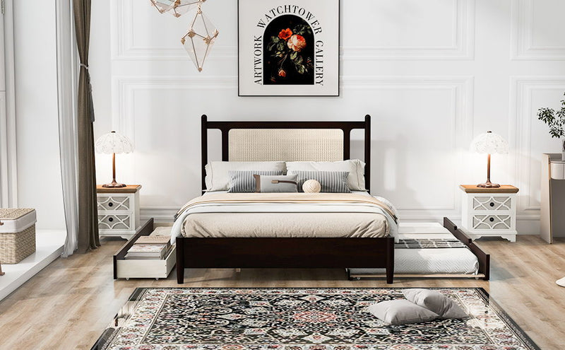 Platform Bed With 2 Big Drawers & Trundle - R&R Furniture Gallery (Fountain Valley, CA)
