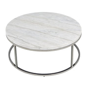 Zaidee - Coffee Table With Marble - Marble Top & Nickel - R&R Furniture Gallery (Fountain Valley, CA)