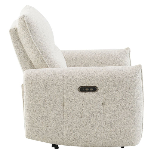 Lalisa - Power Motion Recliner With USB Port - Cream Chenille - R&R Furniture Gallery (Fountain Valley, CA)
