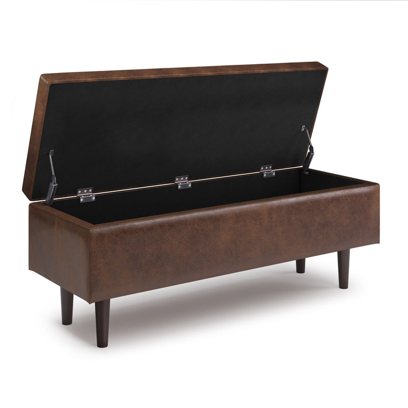 Shay - Large Square Coffee Table Storage Ottoman Mid-Century Style - R&R Furniture Gallery (Fountain Valley, CA)