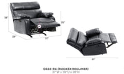 Glory Furniture modern design rocker recliner chair with plush cushioning and smooth rocking motion in a contemporary style.