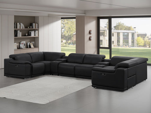 2679 - 8-Piece U-Shaped Power Reclining Sectional In Genuine Leather (2 Recliners) - R&R Furniture Gallery (Fountain Valley, CA)