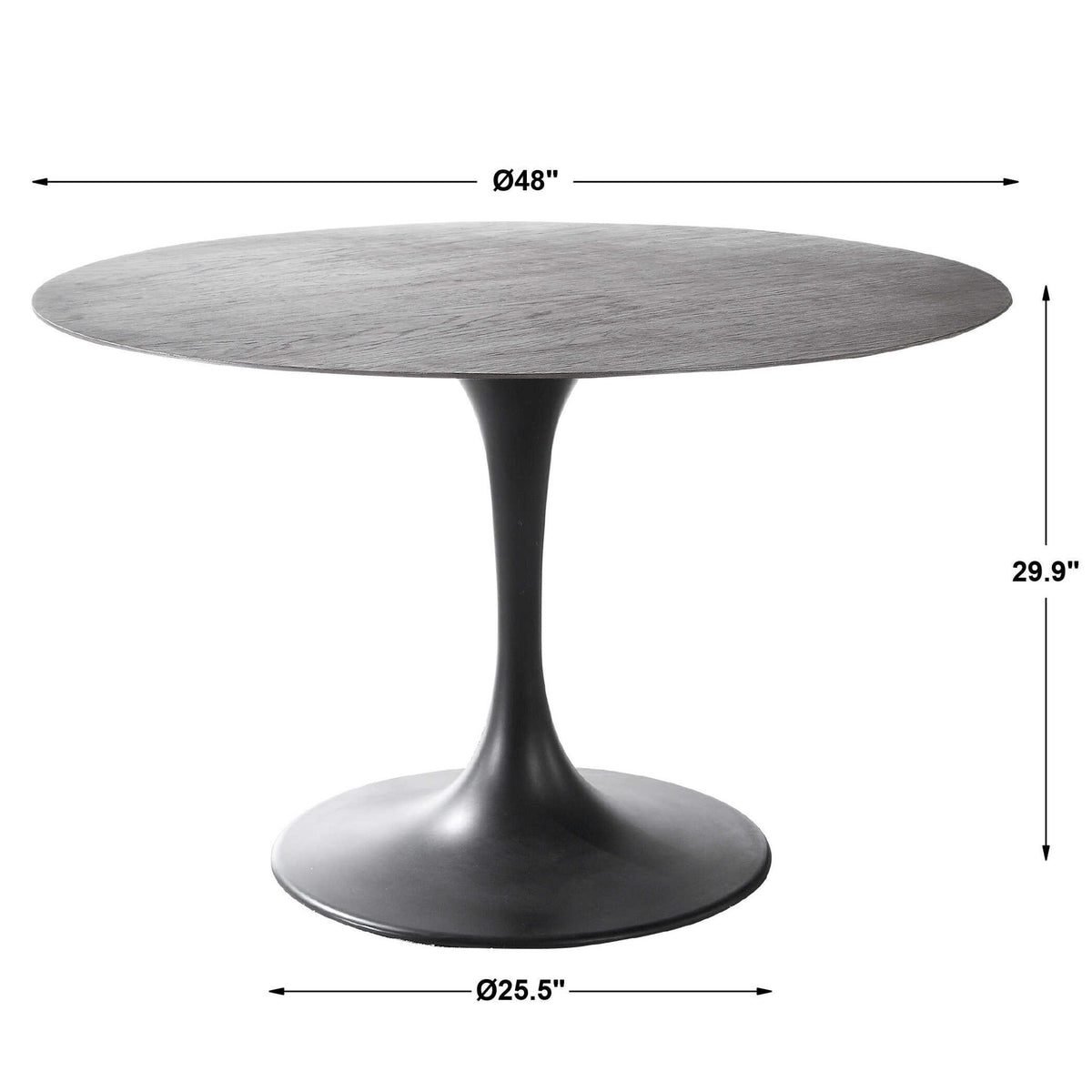 Brando - 48" Dining Table - Black / Woodtone