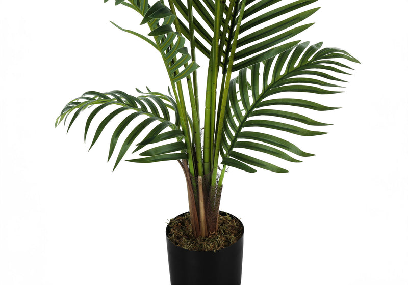 57" Tall, Artificial Plant, Palm Tree, Indoor, Faux, Fake, Floor, Greenery, Potted, Real Touch, Decorative - Green / Black - R&R Furniture Gallery (Fountain Valley, CA)