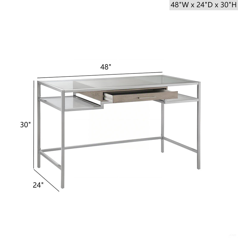 Adela - Writing Desk - Antique Silver - R&R Furniture Gallery (Fountain Valley, CA)