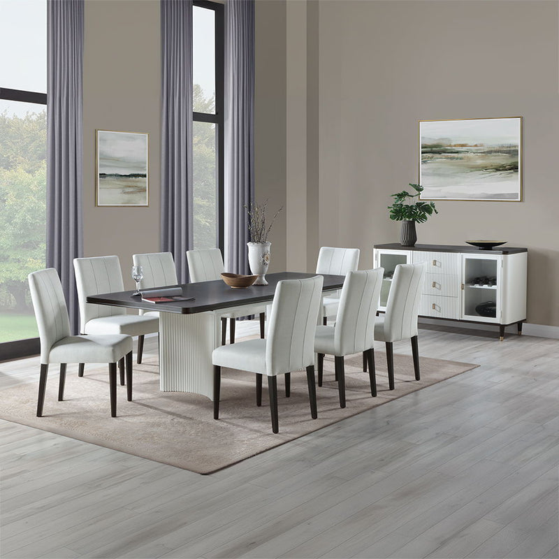 Carena - Side Chair (Set of 2) - White & Brown - R&R Furniture Gallery (Fountain Valley, CA)