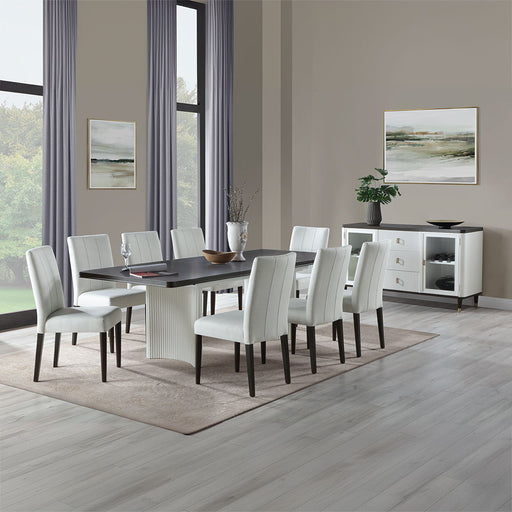 Carena - Side Chair (Set of 2) - White & Brown - R&R Furniture Gallery (Fountain Valley, CA)