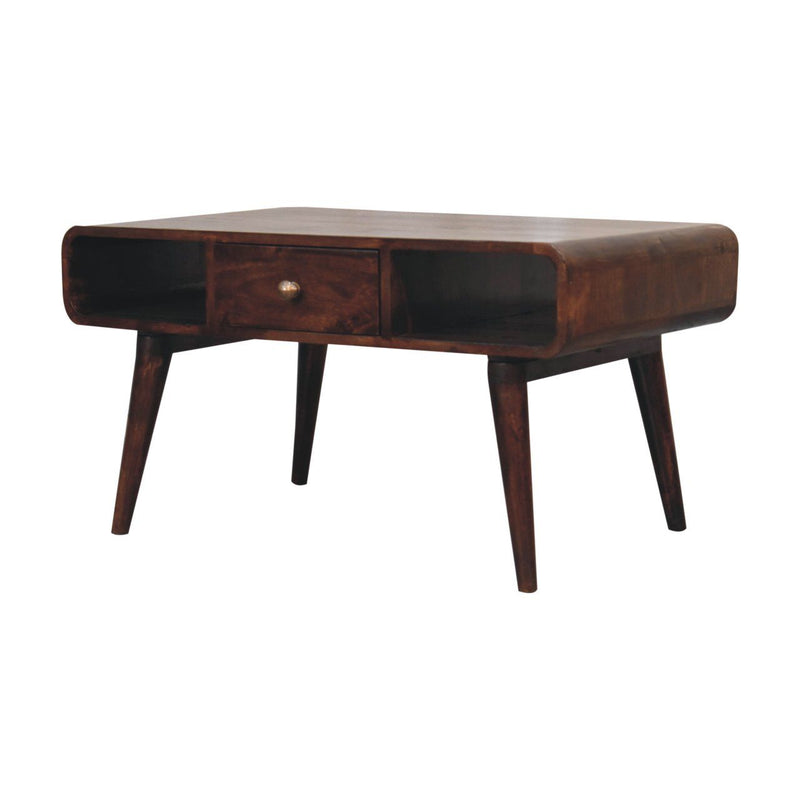 Solid Wood Curved Coffee Table - R&R Furniture Gallery (Fountain Valley, CA)