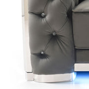 Glory Furniture stationary loveseat with flared arms and plush upholstery, perfect for cozy living room seating.