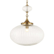 Uttermost Bellaire 1-light pendant with glass shade in gold, showcasing elegant pendant lighting design.
