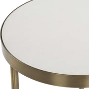 Uttermost Aragon nesting accent tables set of 2 with sleek wood tops and metal frames, perfect for modern living spaces.