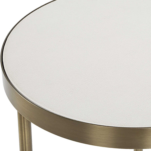 Uttermost Aragon nesting accent tables set of 2 with sleek wood tops and metal frames, perfect for modern living spaces.