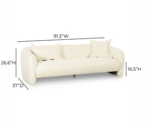 Lou - Performance Velvet Sofa - Cream