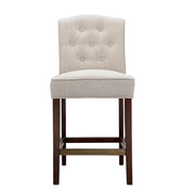 Tufted Counter Stool With Button Tufted Back - Tan - R&R Furniture Gallery (Fountain Valley, CA)