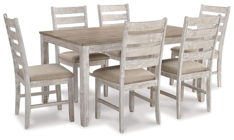 Skempton - Dining Room Table Set (Set of 7) - White - R&R Furniture Gallery (Fountain Valley, CA)