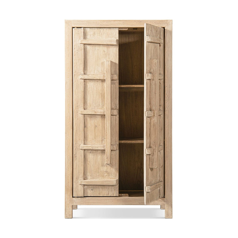 Jennifer Taylor Home Rowan accent storage cabinet with double doors in natural wood finish, showcasing a stylish and functional design.
