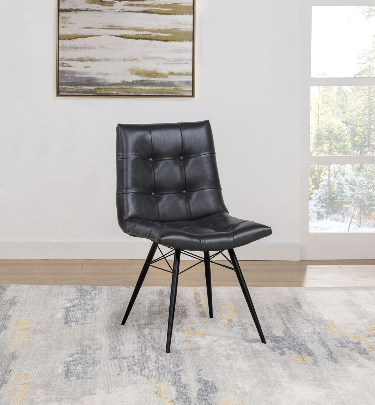 Aiken Upholstered Dining Side Chair Charcoal (Set of 4)