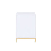 Ottey - Cabinet - White High Gloss & Gold - R&R Furniture Gallery (Fountain Valley, CA)