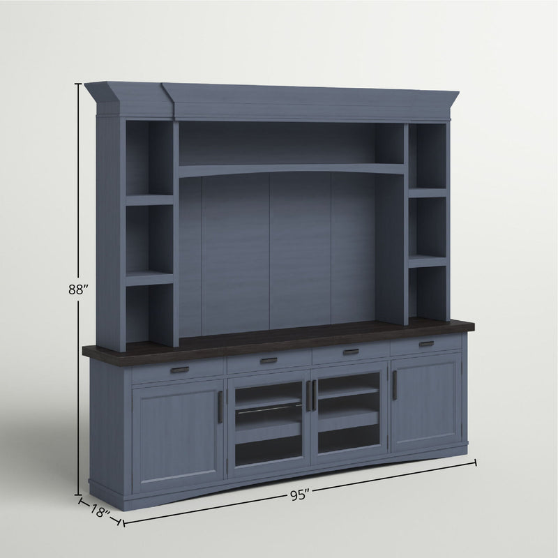 Americana Modern - TV Console with Hutch and LED Lights - R&R Furniture Gallery (Fountain Valley, CA)