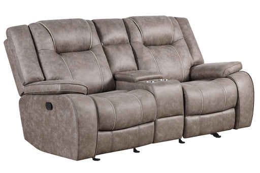 Blake - Reclining Console Loveseat - Desert Taupe - R&R Furniture Gallery (Fountain Valley, CA)